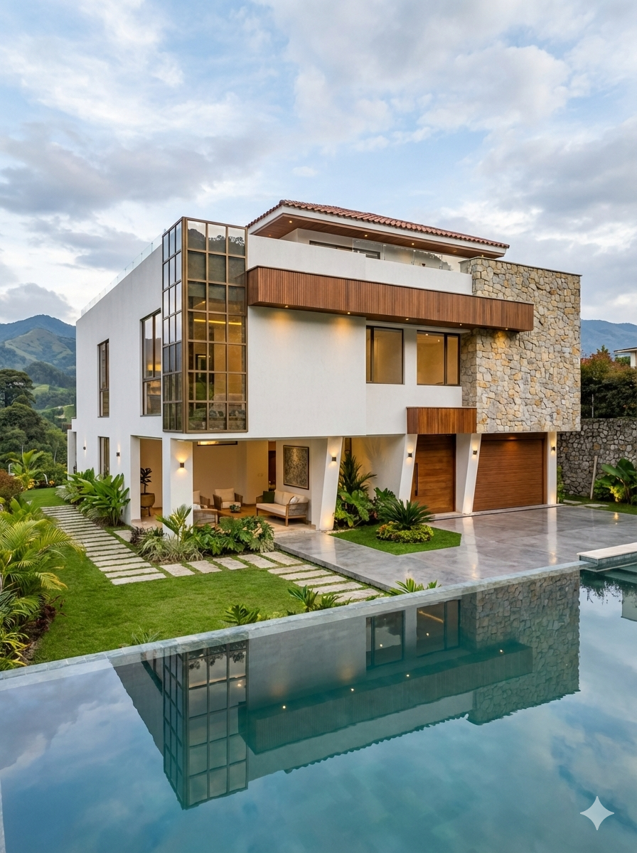 Portón de la Florida: casas campestres de 224.26 m² en Villamaría, Caldas — diseño, ubicación y acabados